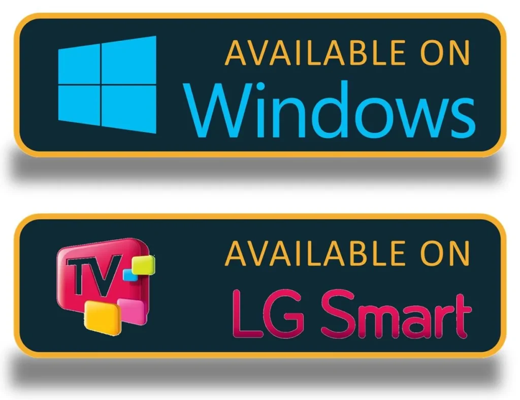 Windows PC and LG Smart TV compatible with Beast TV IPTV service.